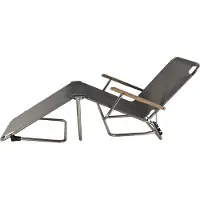 Jan Kurtz Amigo 40+ Dreibeinliege mit Armlehnen Aluminium/Esche/Kunstoffgewebe