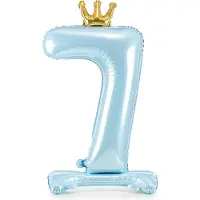 Party Deco Ballon Zahl 7 auf fuss - Blau