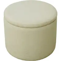 SVITA AMBER Aufbewahrungsbox mit Deckel Hocker mit Stauraum Sitzhocker Beige