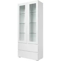 Die Möbelfundgrube Vitrine mit 2 Glastüren weiß Breite 80 cm - IMAGE