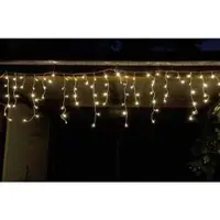 Star-Max LED-Eisregen außen 240er warmweiß, IP44, 6/18 h Timer, 6 m/20 Stränge