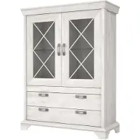 Die Möbelfundgrube Vitrine mit 2 Glastüren Pinie weiß Breite 123 cm - KASHMIR