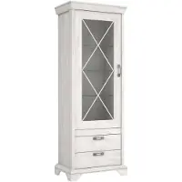 Forte Vitrine "Kashmir", weiß (pinia weiß), B:78,3cm H:210,3cm T:48,2cm, Dekorfolie, FSC-zertifizierter Holzwerkstoff, Floatglas, Metall, Schränke, Vitrine, Breite 78 cm