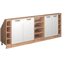 Vicco Dachschrägenschrank-Set Rion, 5er Set, Weiß Landhaus/Goldkraft Eiche/Goldkraft Eiche