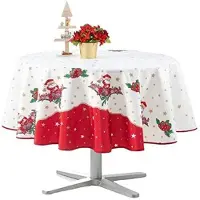 Promo Linge Partytischdecken - LEINEN PROMO - Polyester - 160 cm - Rot