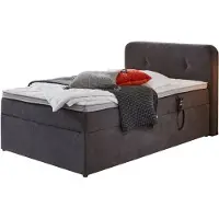 Massivart Boxbett 120 x 200 cm grau Bettkasten - elektrisch - GABRIOLA