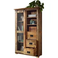 Massivart Vitrine mit Schiebetür Mango massiv Breite 100 cm - EMANUEL