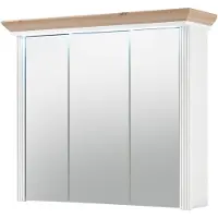 Die Möbelfundgrube Spiegelschrank mit Beleuchtung Pinie weiß 83 cm - JASMIN