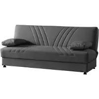 Die Möbelfundgrube Einzelsofa grau Schlaffunktion ausziehbar 2-Sitzer 198 cm - KAYA
