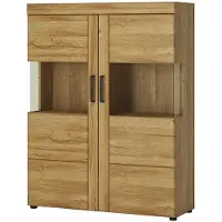 Die Möbelfundgrube Vitrine mit 2 Glastüren Grandson Eiche Breite 102 cm - CORTINA
