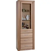 Massivart Vitrine mit Glastür Kernbuche teilmassiv geölt Breite 68 cm - FREYJA