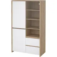 Die Möbelfundgrube Vitrine mit Glastür weiß hochglanz Jackson Hickory B 100 cm - NEXT