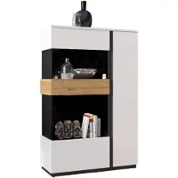 Die Möbelfundgrube Vitrine mit Glastür alpinweiß - Catania Eiche Breite 98 cm - NOVENA