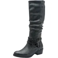Marco Tozzi Damen Stiefel Blockabsatz Flechtbänder 2-25503-45, Größe:37 EU, Farbe:Grau