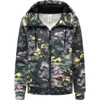 Ragwear Sweatjacke "Sweatjacke Fllawia Print", Damen, Gr. M, bunt (schwarz combo), Obermaterial: 70% Baumwolle CO. 30% Polyester PES., Sweatjacken Sweatjacke