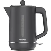Tornado TKE-01328-GS, 1,7 l, 2200 W, Schwarz, Kunststoff, Wasserstandsanzeige, Filterung