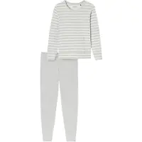 Schiesser Schlafanzug "Casual Essentials" 2 tlg. wärmende Frottee-Qualität, Rundhalsausschnitt, langärmelig