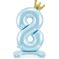 Party Deco Ballon Zahl 8 auf fuss - Blau