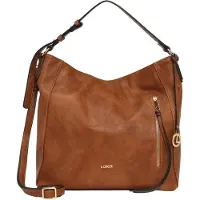 L.credi Schultertasche Umhängetasche Jana Hobo Cognac hellbraun