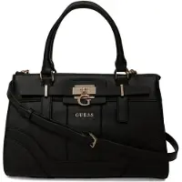 GUESS Elegante schwarze Tasche mit Tragegriff und Schultergurt für Damen
