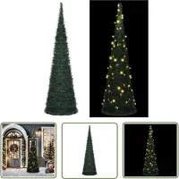 The Living Store Künstlicher Weihnachtsbaum Pop-up mit LED Grün 150 cm