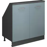 Vicco Dachschrägenschrank Rion Blau-Grau mit 2 Türen, Model 56151
