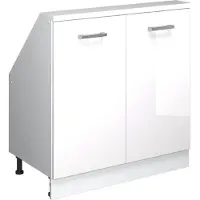 Vicco Dachschrägenschrank Rion Weiß Hochglanz mit 2 Türen, Model 56180
