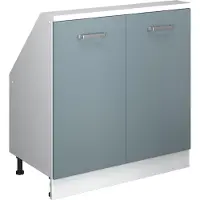 Vicco Dachschrägenschrank Rion Blau-Grau mit 2 Türen, Model 56177