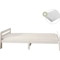 Sunny Olla Kinderbett aus Holz in Weiß | Einzelbett für Kinder Mit Matratze in 205,5 x 98 x 61 cm | Für Matratzengröße: 90 x 200 cm