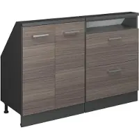 Vicco Dachschrägenschrank-Set Rion, Edelgrau/Anthrazit/Anthrazit, 2er Set