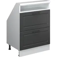 Vicco Dachschrägenschrank Rion, mit 2 Schubladen, Anthrazit Landhaus/Weiß/Weiß