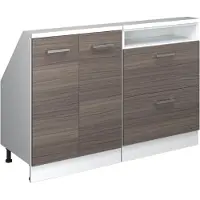 Vicco Dachschrägenschrank-Set Rion, Edelgrau/Weiss/Weiss, 2er Set