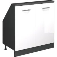 Vicco Dachschrägenschrank Rion Weiß Hochglanz mit 2 Türen, Model 56154