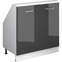 Vicco Dachschrägenschrank Rion Anthrazit Hochglanz mit 2 Türen, Model 56169