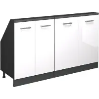 Vicco Dachschrägenschrank-Set Rion Weiß Hochglanz 2er Set, Model 55998