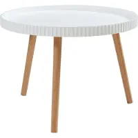 En.casa Couchtisch 'Bongard' Ø60 x 45 cm Wohnzimmertisch rund Weiß