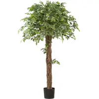 Creativ Green Kunstpflanze "Ficus benjamina" mit lianenartigem Stamm