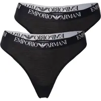 Emporio Armani String "String ESSENTIAL COTTON 2er Pack", Damen, Gr. S, schwarz, Obermaterial: 95% Baumwolle CO. 5% Elasthan EL., Unterhosen String