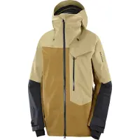 Salomon - Skijacke aus GORE-TEX ePE - Moon Patrol Jacket W Gray Green/Brilliant Olive/Deep Black für Damen - Größe L - Gelb