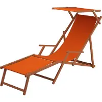 Erst-Holz Sonnenliege terracotta Strandliege Holzliege Buche Fußteil Sonnendach Tisch Kissen 10-309FSTKH