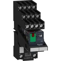 Schneider Electric RXM4AB2P7PVS Miniaturrelais 4W 6A 230VAC LED Prüftaste Sockel getr. Bügel Schild montiert - 30 Stück