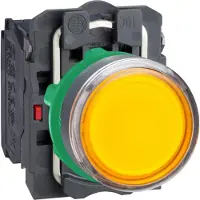 Schneider Electric Leuchtdrucktaster, gelb, flach, 1S+1Ö, XB5AW3565
