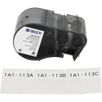 Brady M5-134-427, selbstlaminierendes Vinyl, Schwarz auf weiss/Transparent, 44.45 x 12.70(38.10) mm