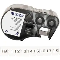 Brady M4C-375-498, wiederablösbares Vinylgewebe, Schwarz auf weiss, 9.53 mm x 4.88 m, Endlos