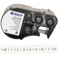 Brady M4C-318-498, wiederablösbares Vinylgewebe, Schwarz auf weiss, 8.08 mm x 4.88 m, Endlos