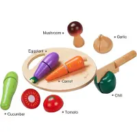 ClassicWorld World Gemüseschneider-Set aus Holz mit Klettverschluss, 16-tlg.
