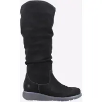 Hush puppies Lucinda Damenstiefel Aus Schwarzem Wildleder