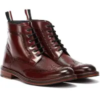 Ben Sherman Alfred Brogue Herren Burgundy Stiefel
