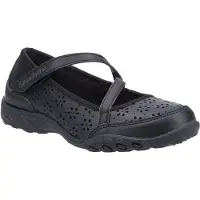 SKECHERS Breathe Easy Playground Poppies Mädchenschuhe Aus Schwarzem Leder