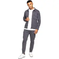 Enzo | Herren Cargo-Trainingsanzug-Set - Grau